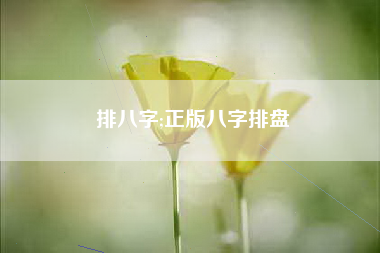 排八字;正版八字排盘