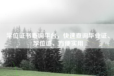 学位证书查询平台，快速查询毕业证、学位证，方便实用