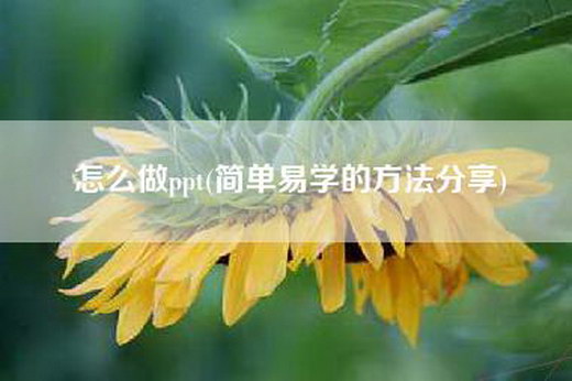 怎么做ppt(简单易学的方法分享)