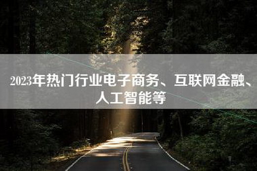 2023年热门行业电子商务、互联网金融、人工智能等