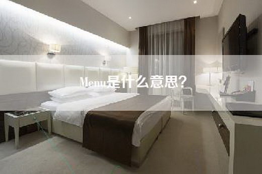 Menu是什么意思？